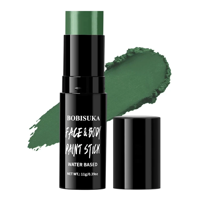 Green Face Paint Stick, Highly Pigmented Full Coverage Washable