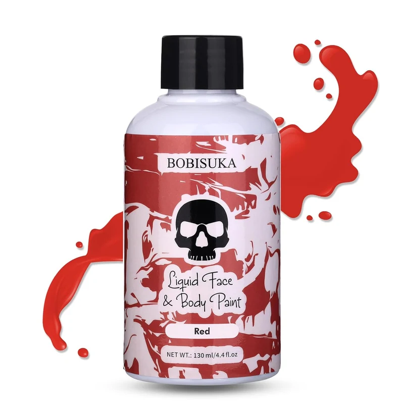 Red Face Body Paint Liquid Texture Washable Non Toxic Facepaint