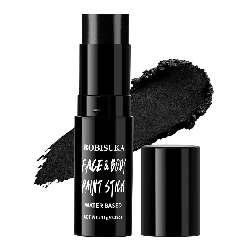 Black Face Paint Stick, Highly Pigmented Full Coverage Washable