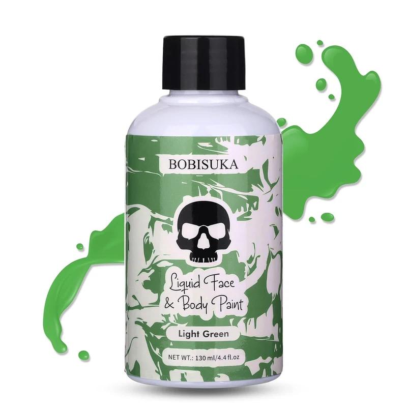 Light Green Face Body Paint Liquid Texture Washable Non Toxic