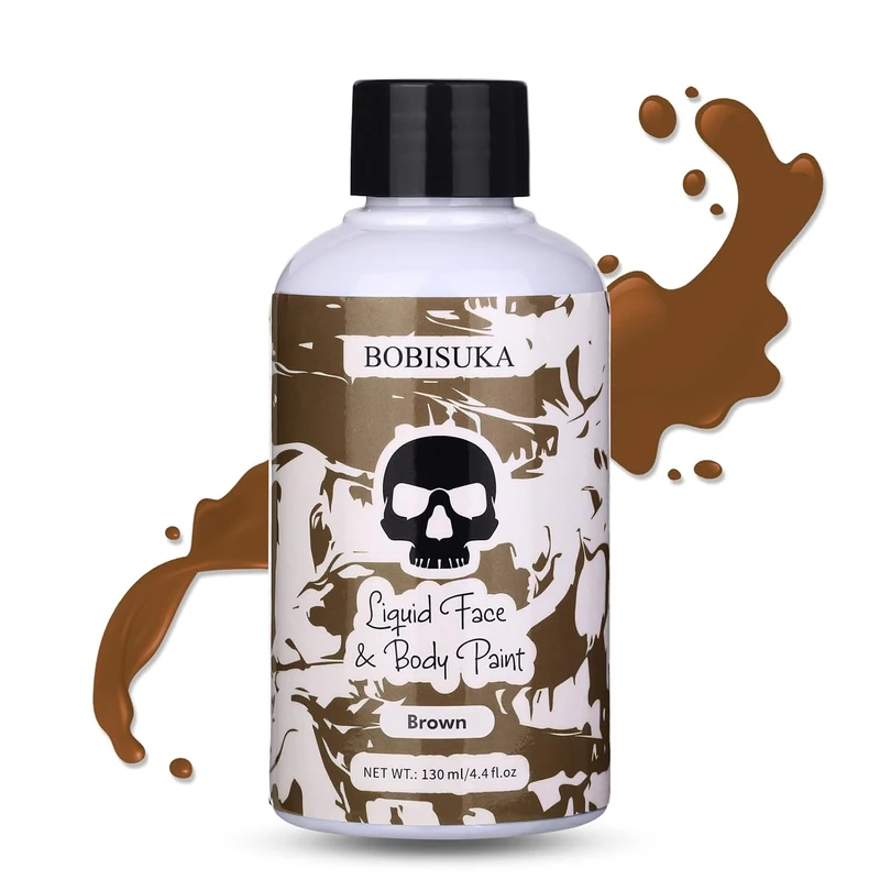 Brown Face Body Paint Liquid Texture Washable Non Toxic Facepaint