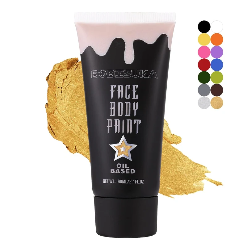 Gold Face Body Paint, Metallic Oil-based Painting Kit