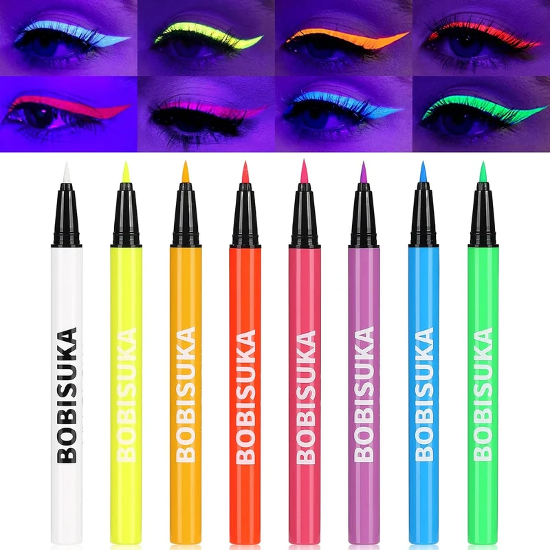 8 Colors UV Neon Liquid Eyeliner Set