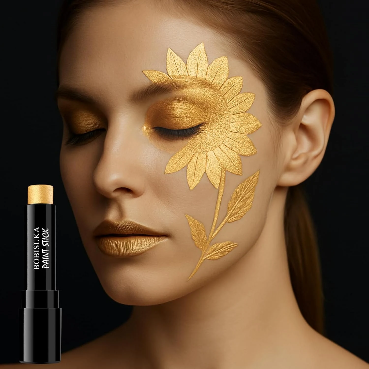 A water-activated paint palette with a loaded brush