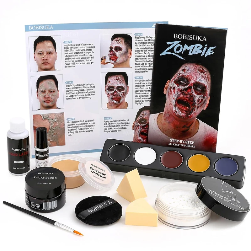Halloween Zombie Makeup, Complete Zombie SFX Makeup Kit Set