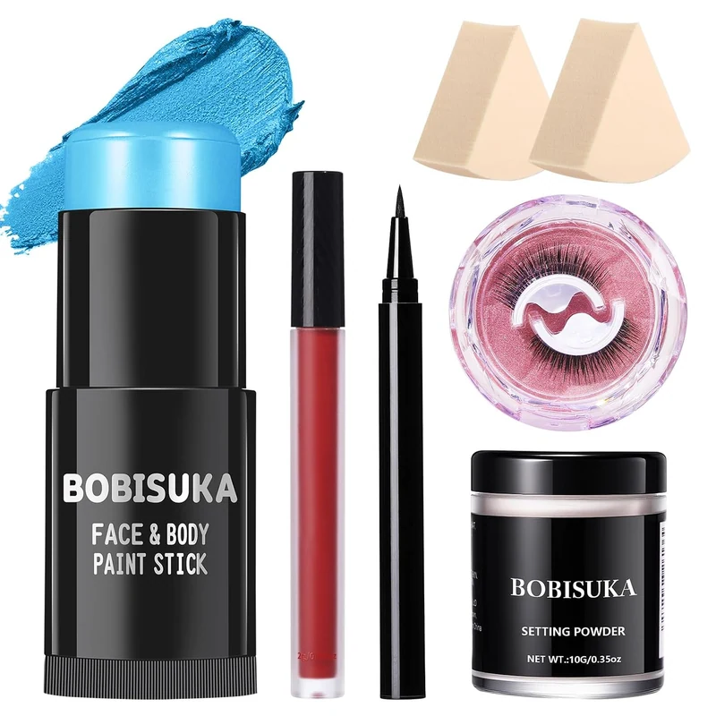 Sally Halloween Makeup Kit- Light Blue Face Body Paint Stick