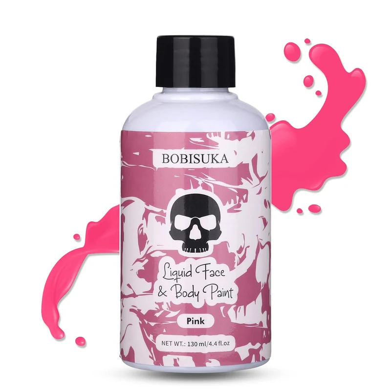 Pink Face Body Paint Liquid Texture Washable Non Toxic Facepaint
