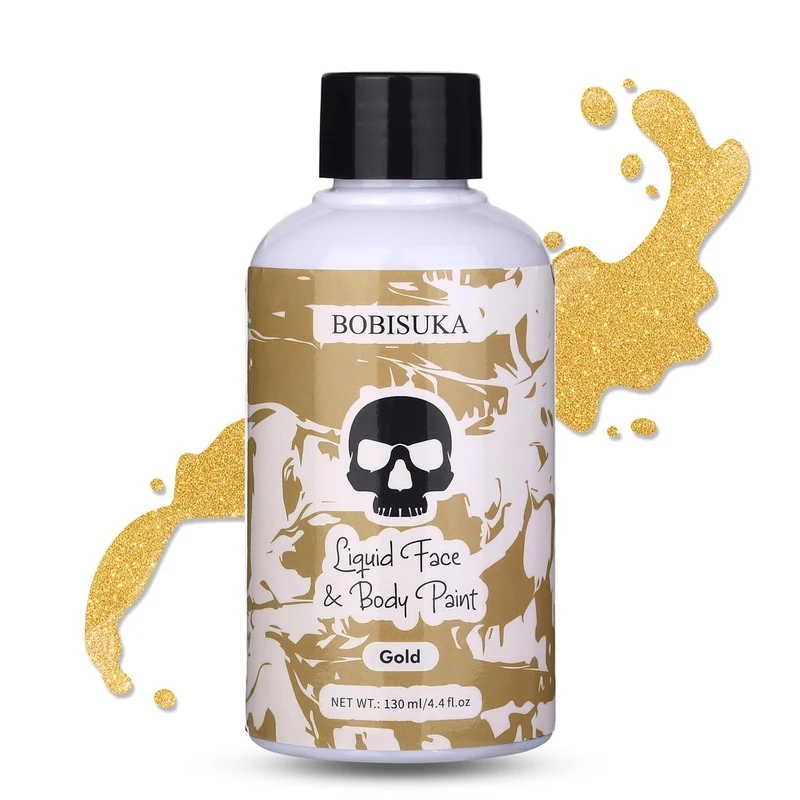 Gold Face Body Paint Liquid Texture Washable Non Toxic Facepaint