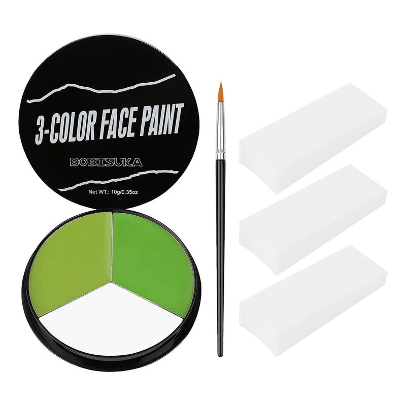 White & Green Face Body Paint