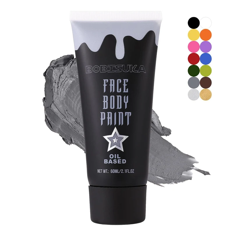 Grey Face Paint, Oil-based Face Painting Kit for Grayscale Makeup
