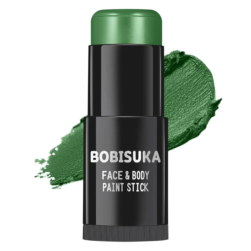 Green Face Paint Stick, Waterproof Dark Green Eye Black Body Paint