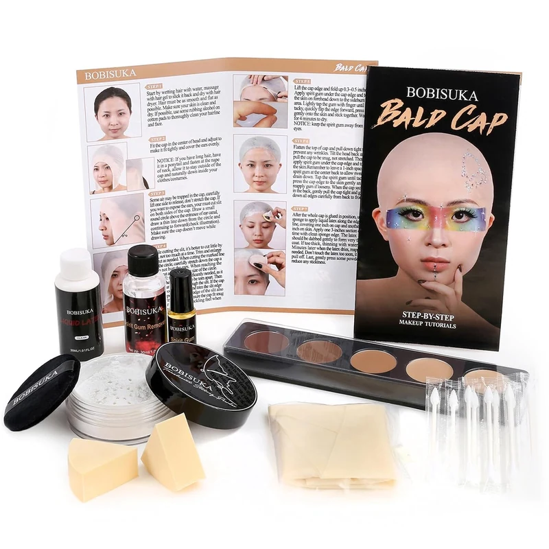 Bald Cap Halloween Makeup Kit
