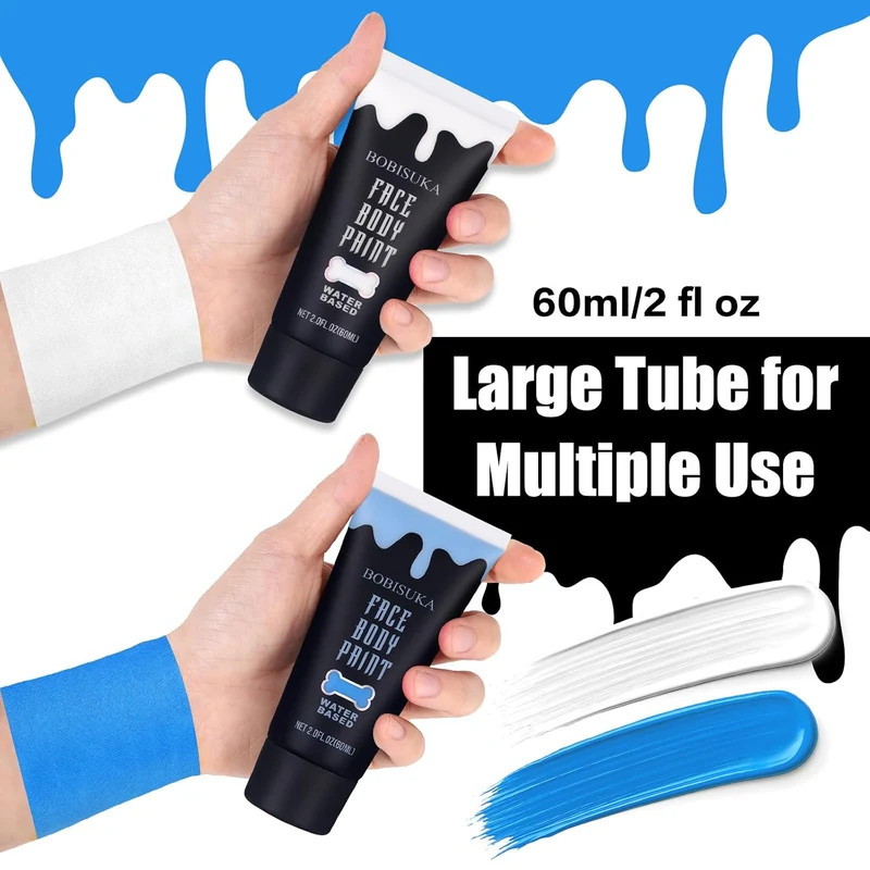 Black + White + Red Face Body Paint Kit